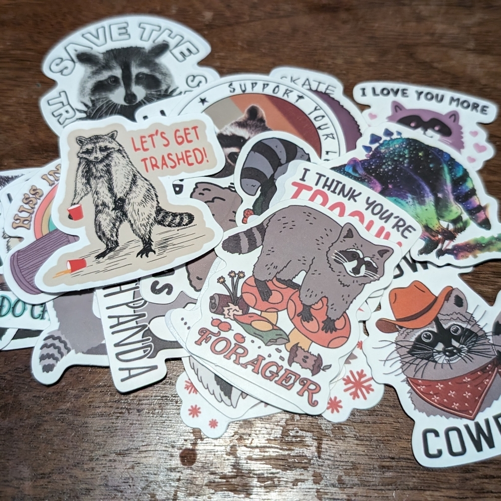 Funny Raccoon Stickers